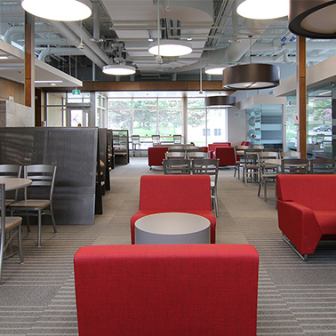 Lounge area of Waterloo North Campus